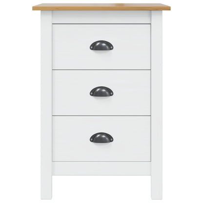 vidaXL Bedside Cabinet HILL White and Honey Brown 46 x 35 x 65 cm