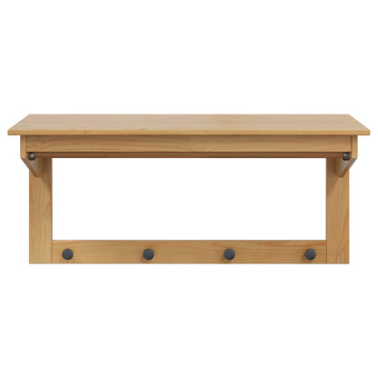 vidaXL Coat Rack HILL Honey Brown 90 x 35 x 41.5 cm Solid Pine Wood