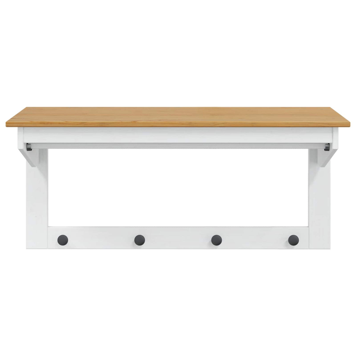 vidaXL Coat Rack HILL White and Honey Brown 90 x 35 x 41.5 cm