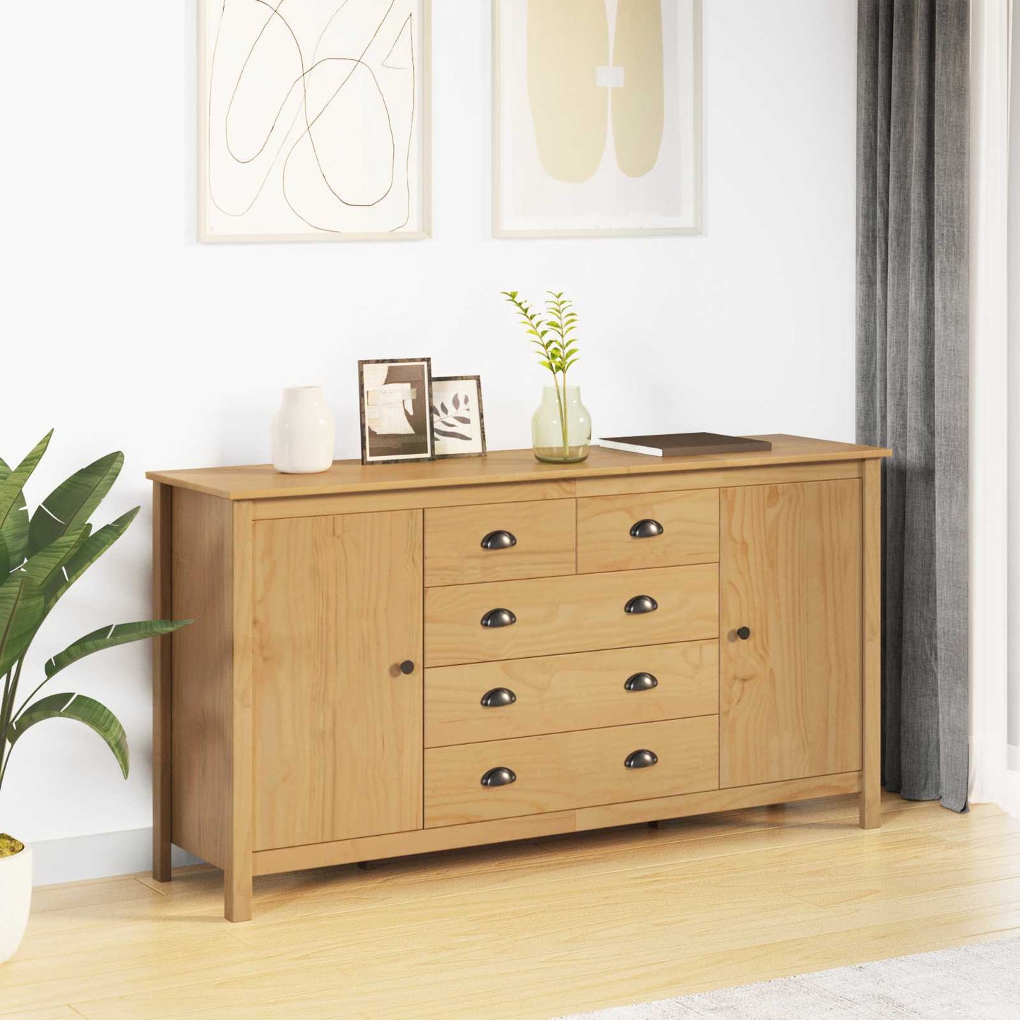 vidaXL Sideboard HILL Honey Brown 154 x 40 x 80 cm Solid Pine Wood