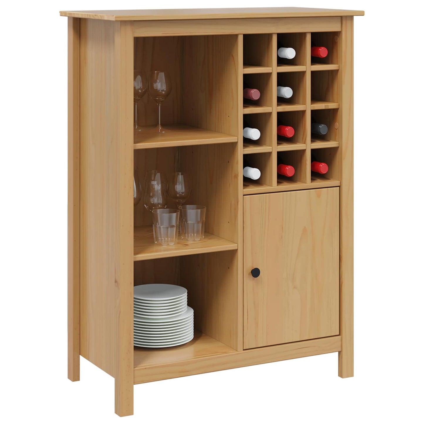vidaXL Wine Cabinet HILL Honey Brown 79.5 x 40 x 107.5 cm