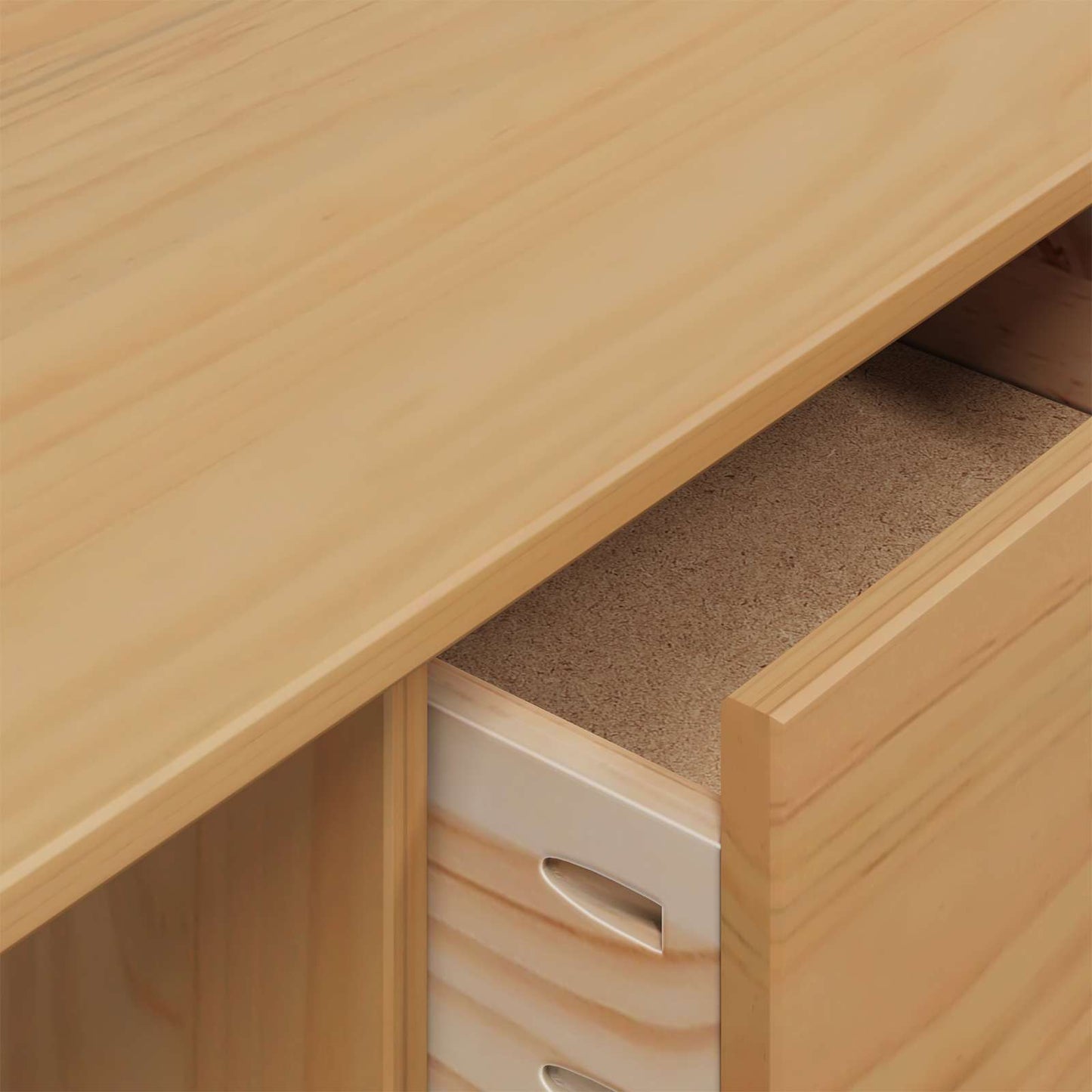 vidaXL Desk with Drawers with Drawer HILL Honey Brown 100 x 45 x 74 cm