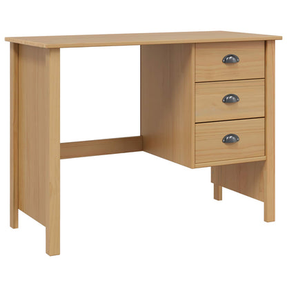 vidaXL Desk with Drawers with Drawer HILL Honey Brown 100 x 45 x 74 cm