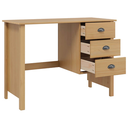 vidaXL Desk with Drawers with Drawer HILL Honey Brown 100 x 45 x 74 cm