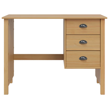 vidaXL Desk with Drawers with Drawer HILL Honey Brown 100 x 45 x 74 cm