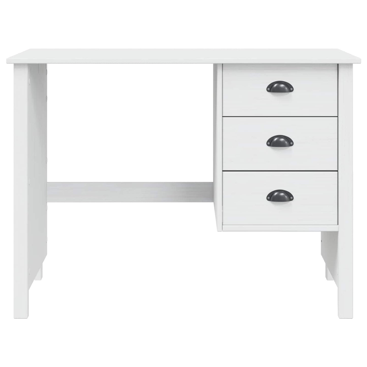 vidaXL Desk with Drawers HILL White 100 x 45 x 74 cm Solid Pine Wood