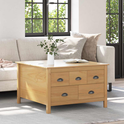 vidaXL Coffee Table with Drawer HILL Honey Brown 79.5 x 79.5 x 49 cm