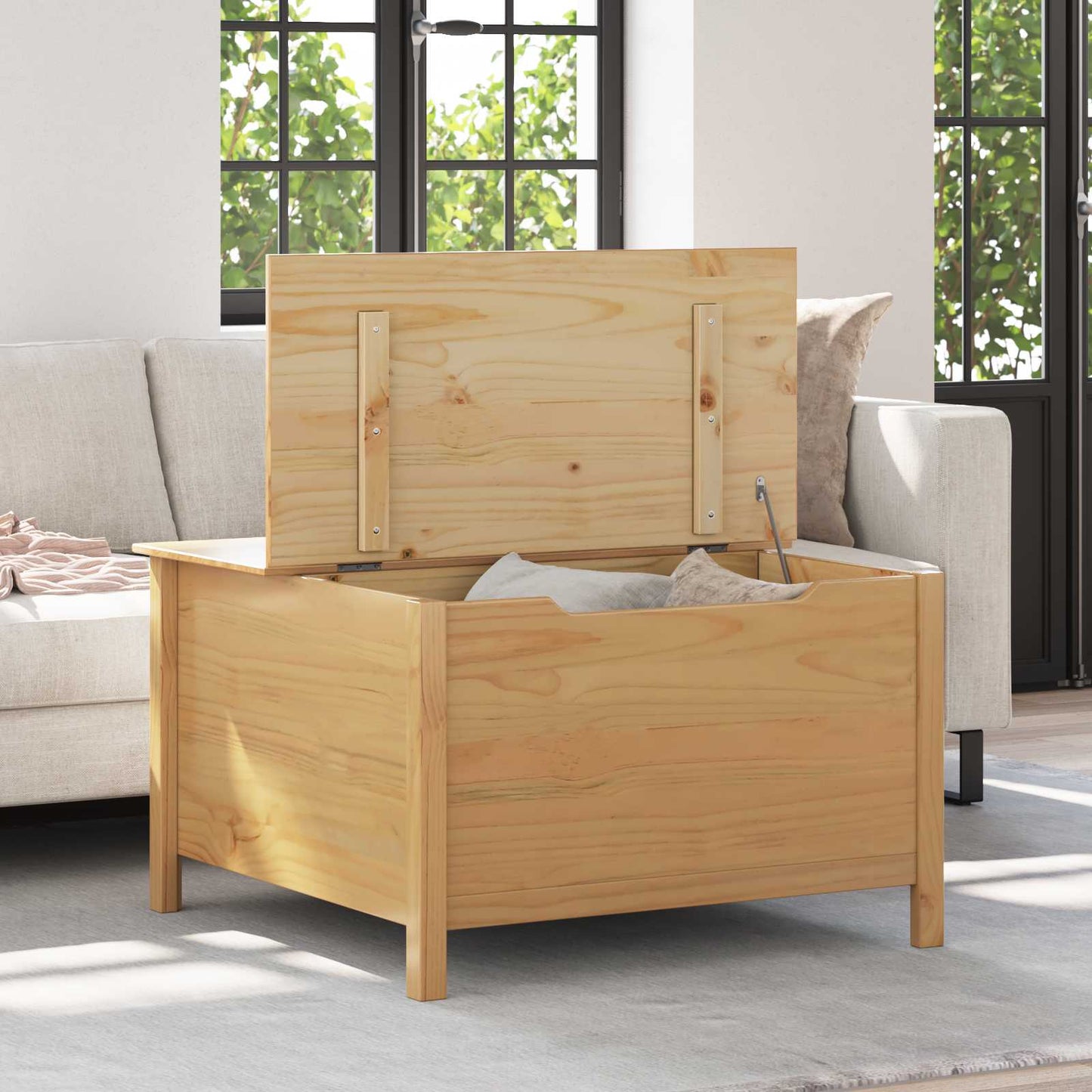 vidaXL Coffee Table with Drawer HILL Honey Brown 79.5 x 79.5 x 49 cm
