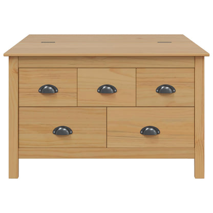 vidaXL Coffee Table with Drawer HILL Honey Brown 79.5 x 79.5 x 49 cm