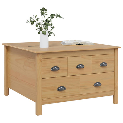 vidaXL Coffee Table with Drawer HILL Honey Brown 79.5 x 79.5 x 49 cm