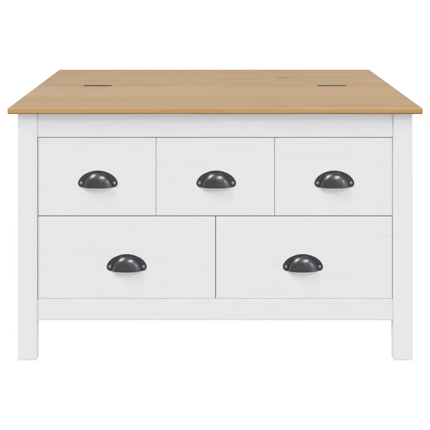 vidaXL Coffee Table HILL White and Honey Brown 79.5 x 79.5 x 49 cm