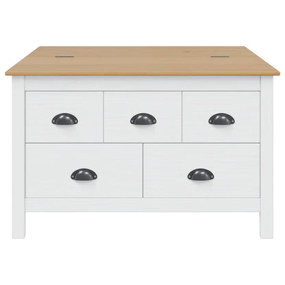 vidaXL Coffee Table HILL White and Honey Brown 79.5 x 79.5 x 49 cm