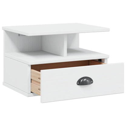 vidaXL Bedside Cabinet HILL White 40 x 31 x 27 cm Solid Pine Wood