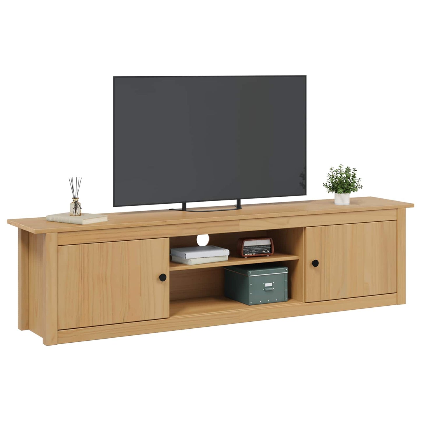 vidaXL TV Rack HILL Honey Brown 158 x 40 x 39.5 cm Solid Pine Wood