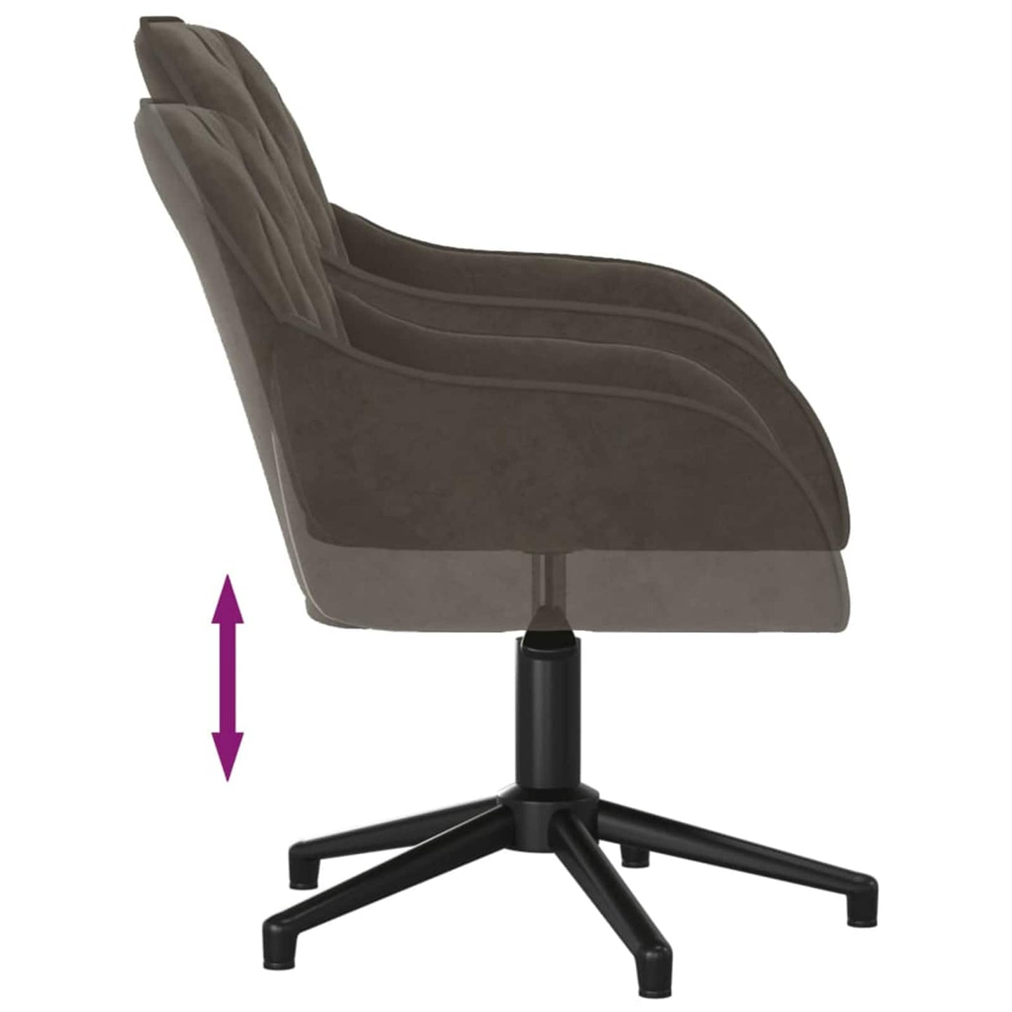 vidaXL Dining Chair 2 pcs Dark Grey 55 x 59.5 x 77 cm Velvet
