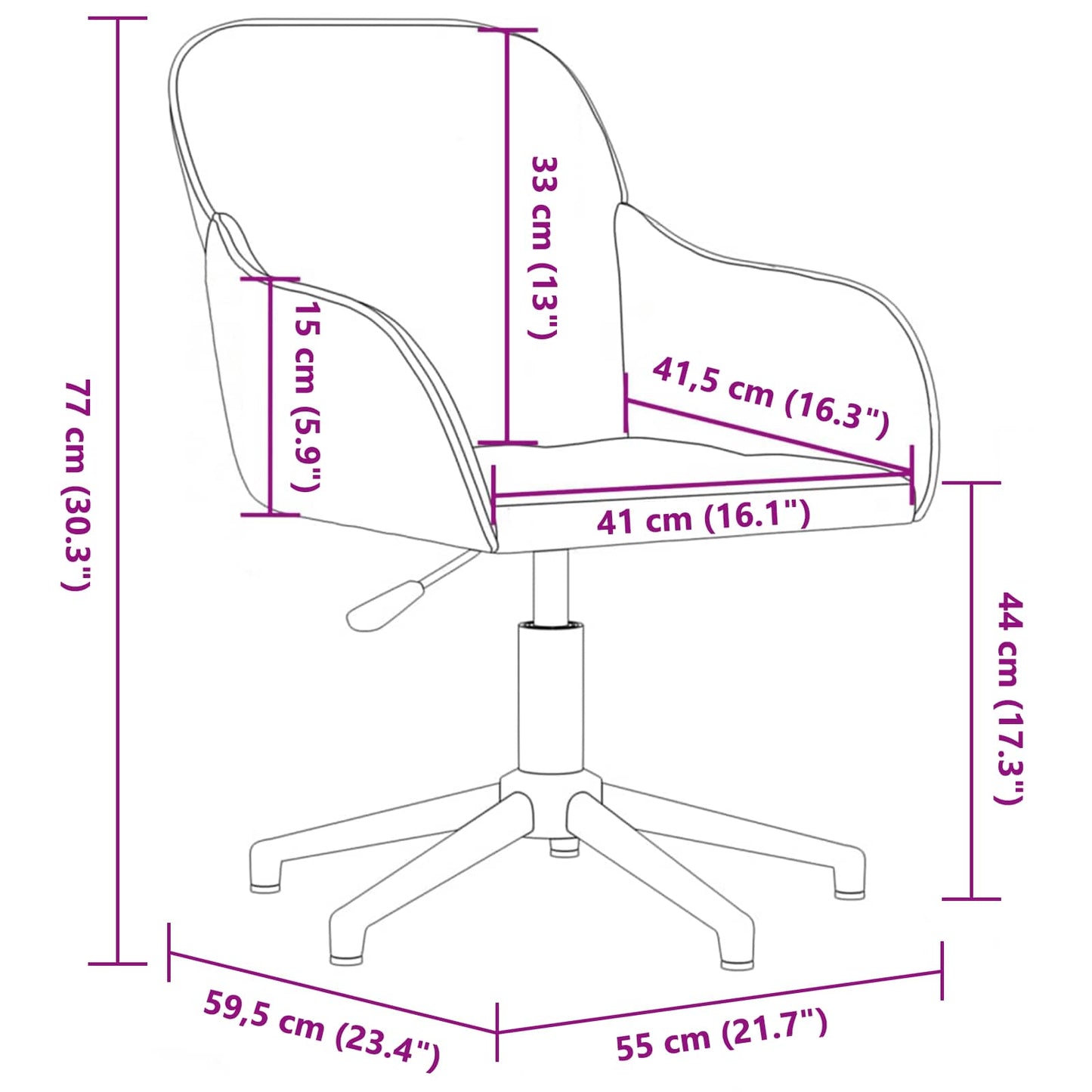 vidaXL Dining Chair 2 pcs Dark Grey 55 x 59.5 x 77 cm Velvet