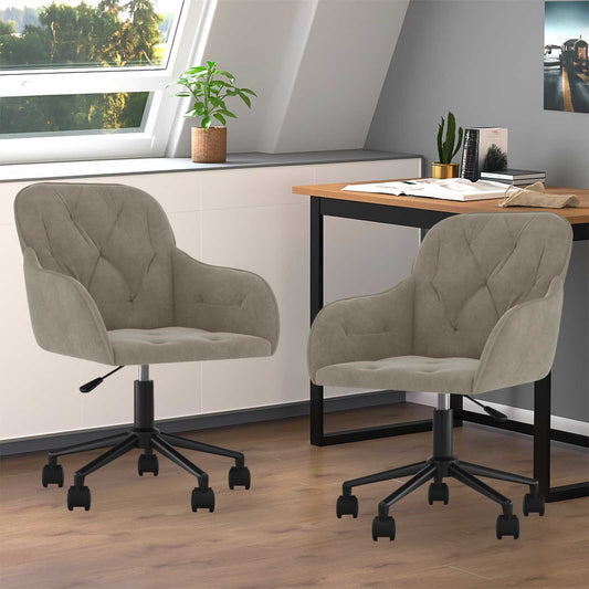 vidaXL Dining Chair 2 pcs Velvet 55 x 59.5 x 77 cm Light Grey