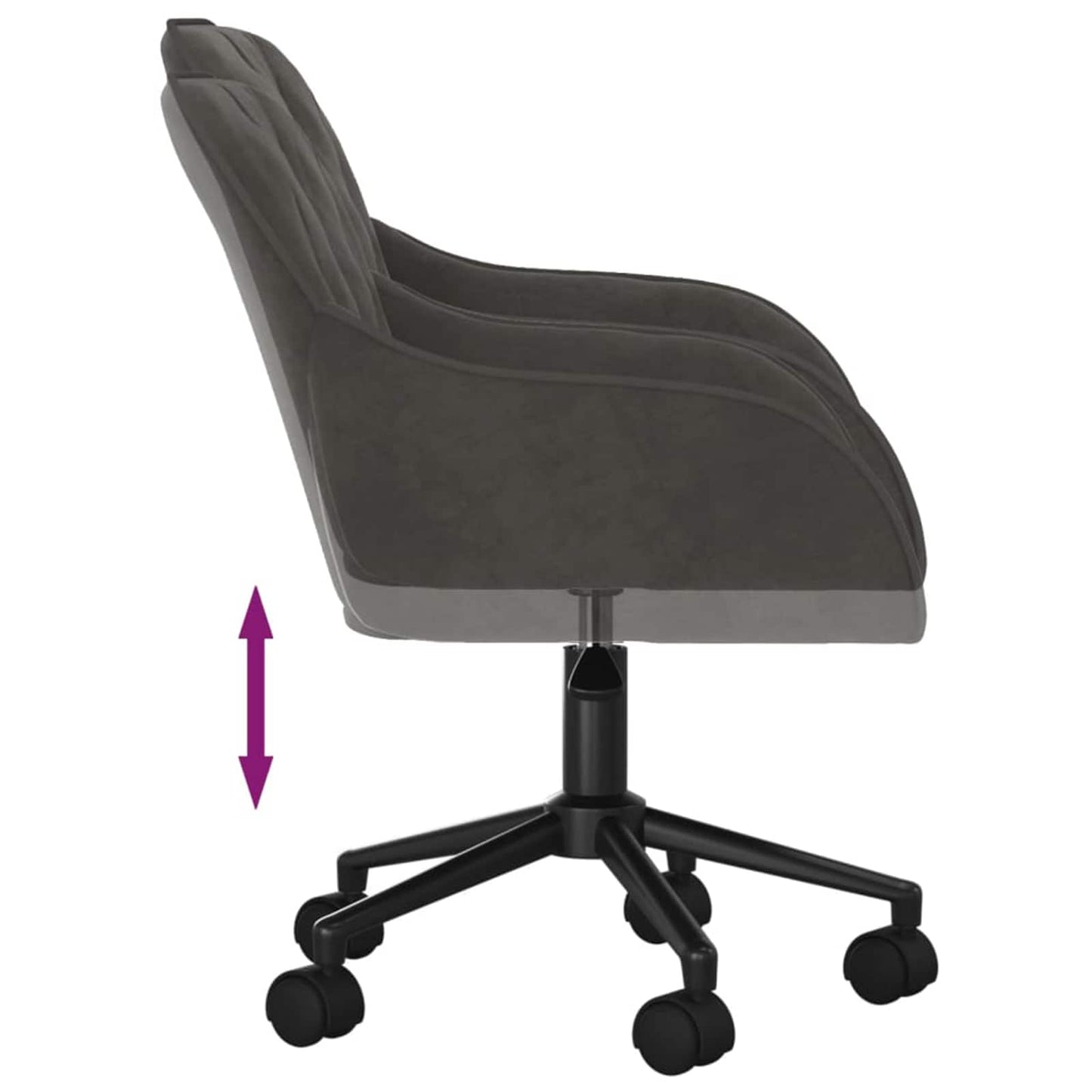 vidaXL Dining Chair 2 pcs Dark Grey 55 x 59.5 x 77 cm Velvet