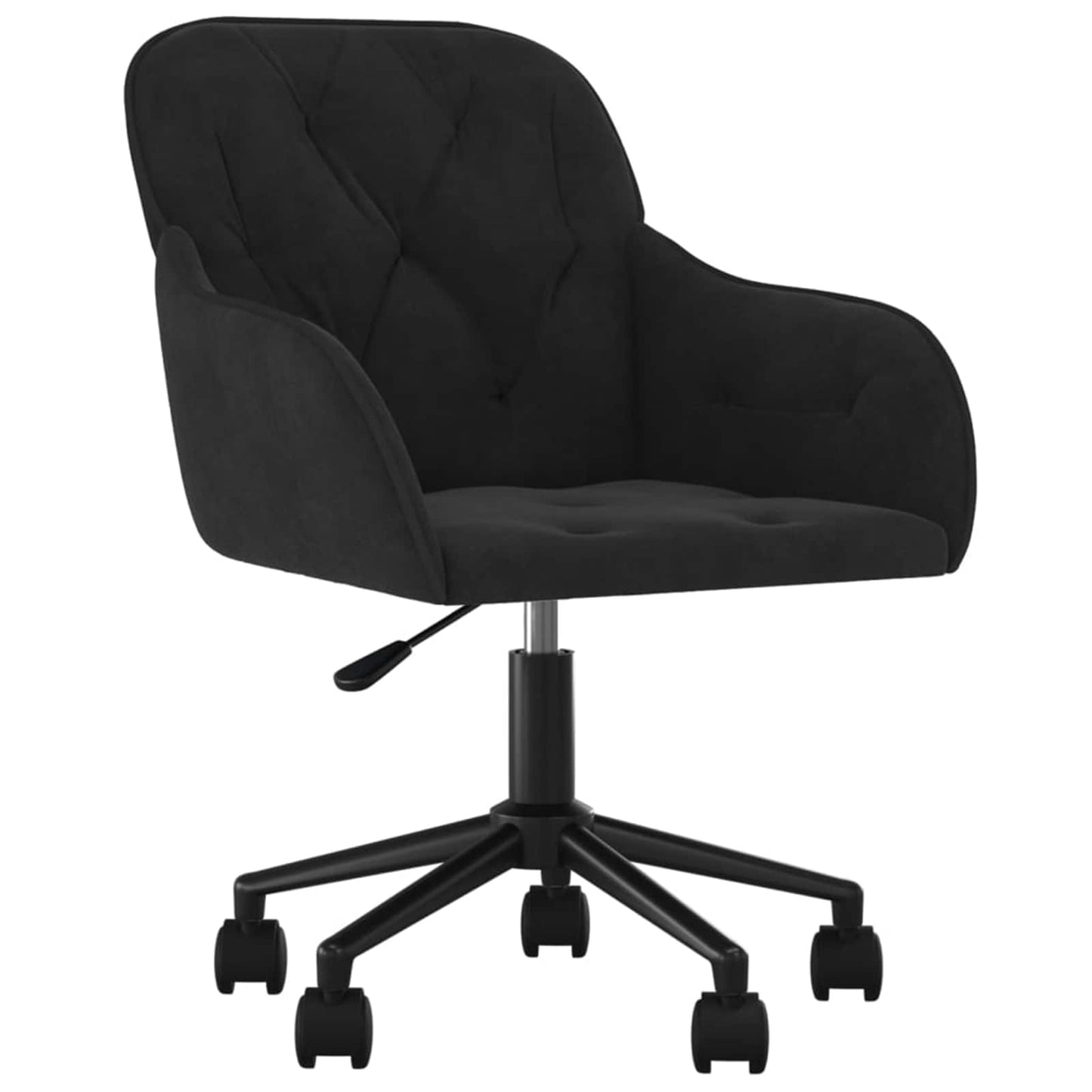 vidaXL Dining Chair with Wheel 2 pcs Black 55 x 59.5 x 77 cm Velvet