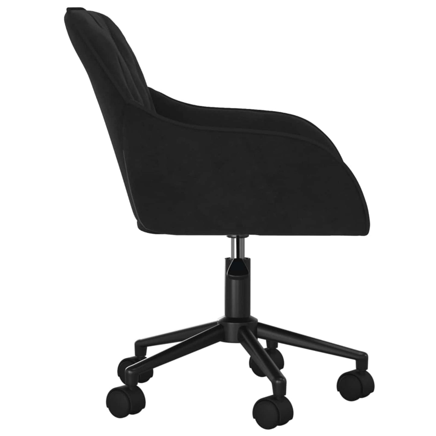 vidaXL Dining Chair with Wheel 2 pcs Black 55 x 59.5 x 77 cm Velvet