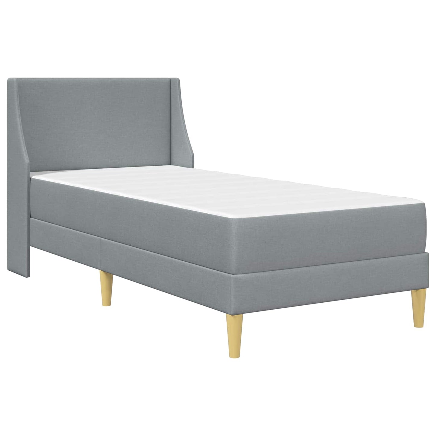 vidaXL Bed Frame with Mattress Light Grey 90 x 190 cm Fabric