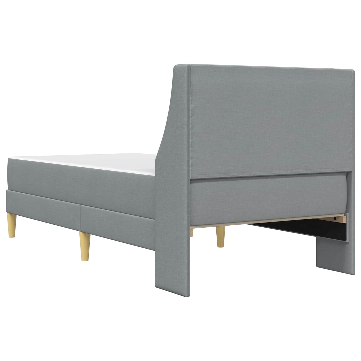 vidaXL Bed Frame with Mattress Light Grey 90 x 190 cm Fabric