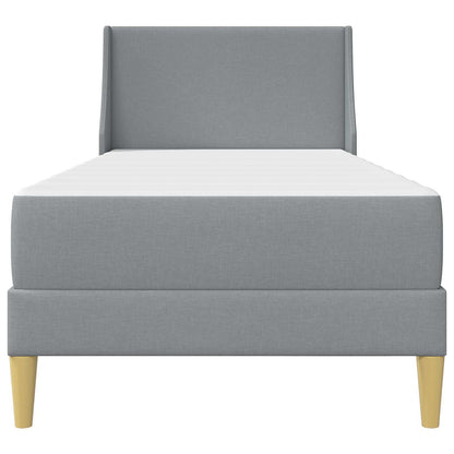 vidaXL Bed Frame with Mattress Light Grey 90 x 190 cm Fabric