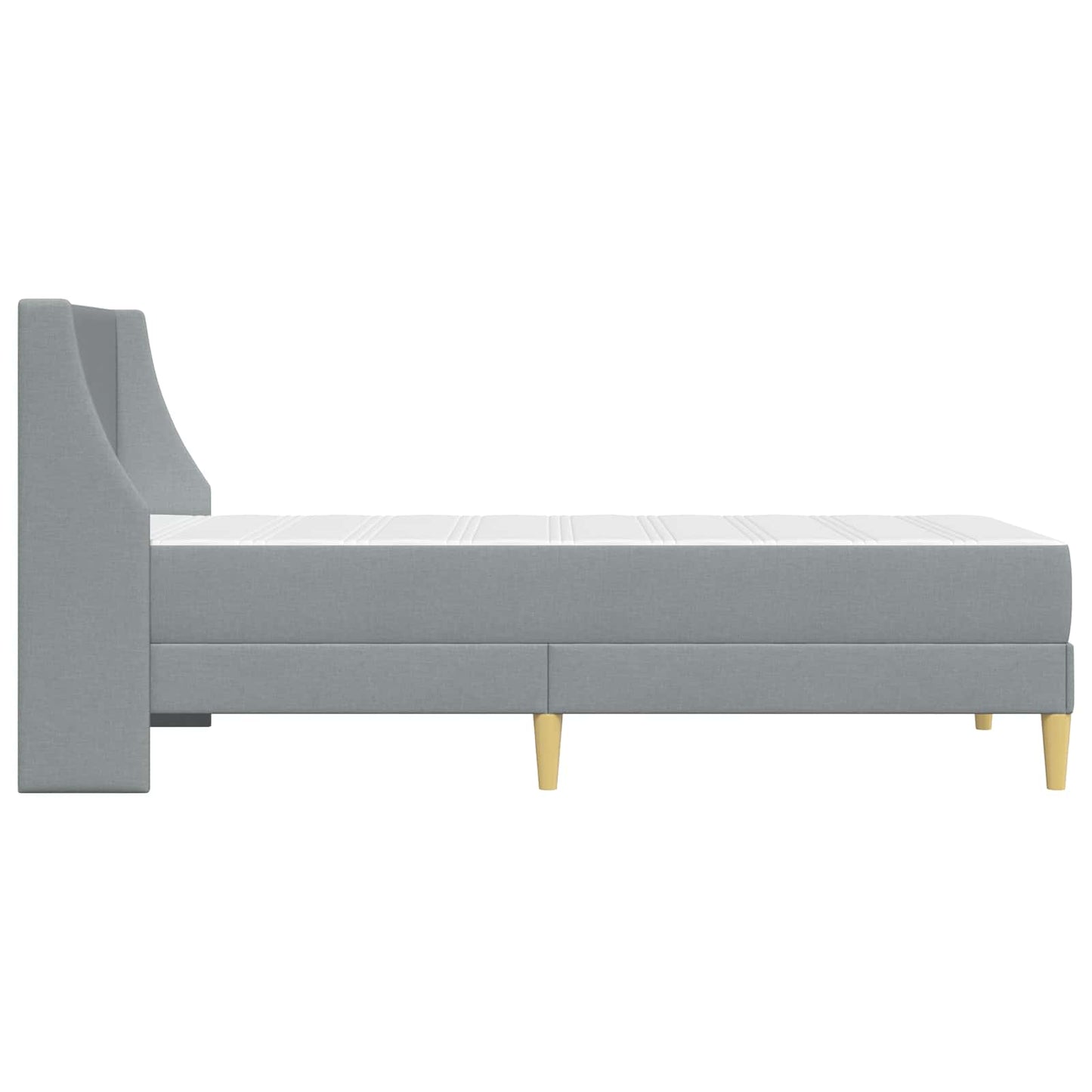 vidaXL Bed Frame with Mattress Light Grey 90 x 190 cm Fabric