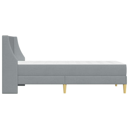 vidaXL Bed Frame with Mattress Light Grey 90 x 190 cm Fabric