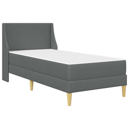 vidaXL Bed Frame with Mattress Dark Grey 90 x 190 cm Fabric