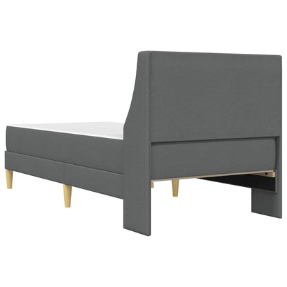 vidaXL Bed Frame with Mattress Dark Grey 90 x 190 cm Fabric