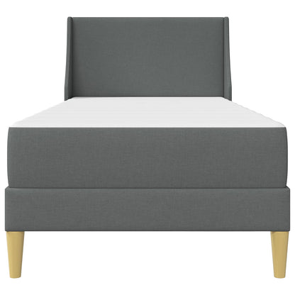 vidaXL Bed Frame with Mattress Dark Grey 90 x 190 cm Fabric