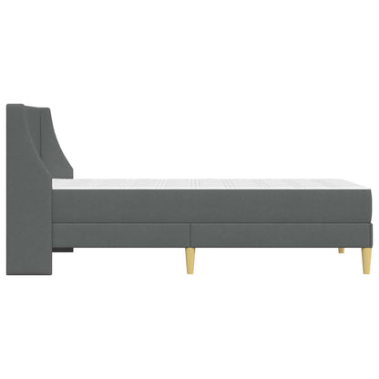 vidaXL Bed Frame with Mattress Dark Grey 90 x 190 cm Fabric