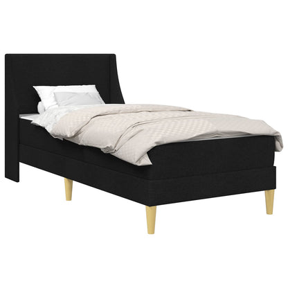 vidaXL Bed Frame with Mattress with Headboard Black 90 x 190 cm Fabric