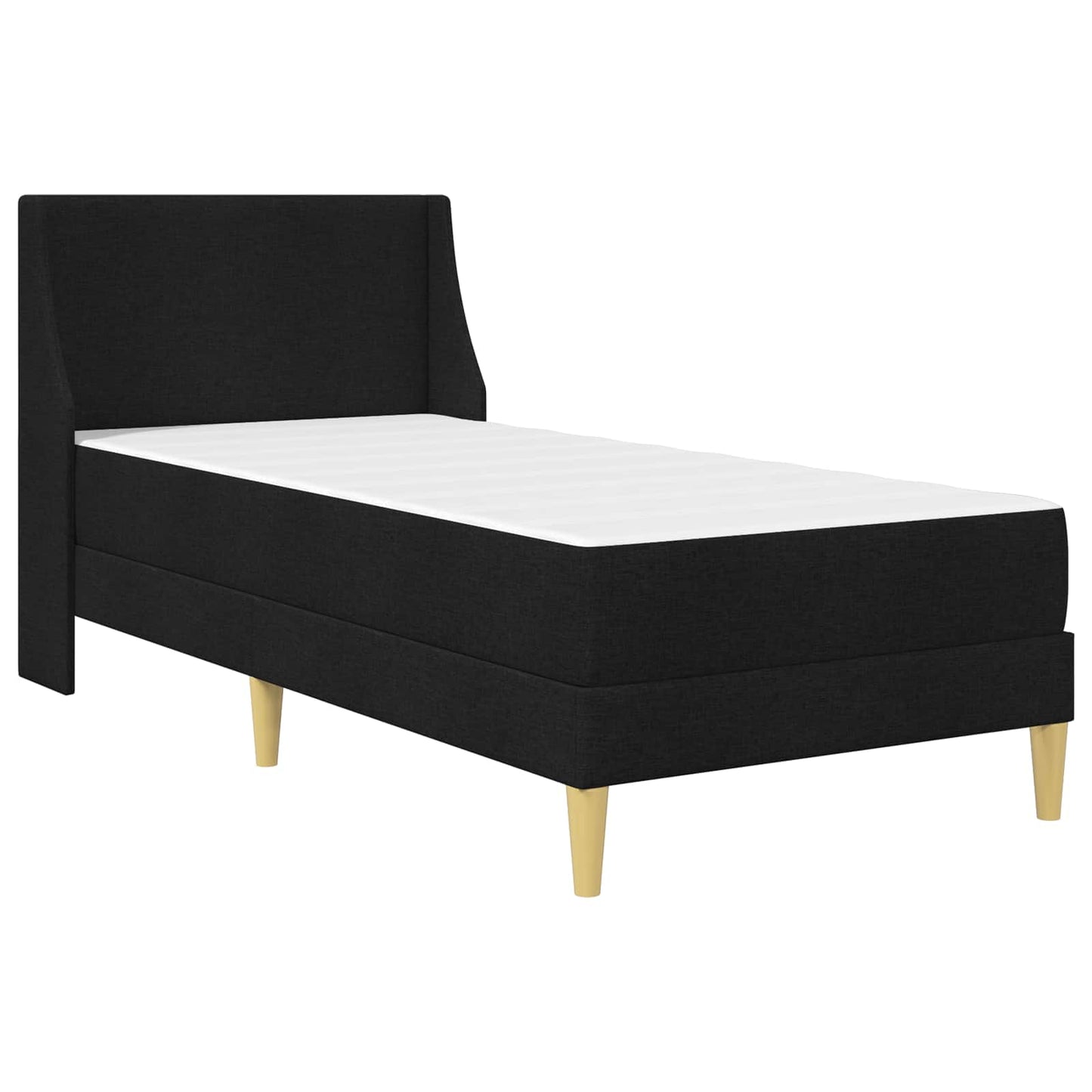vidaXL Bed Frame with Mattress with Headboard Black 90 x 190 cm Fabric