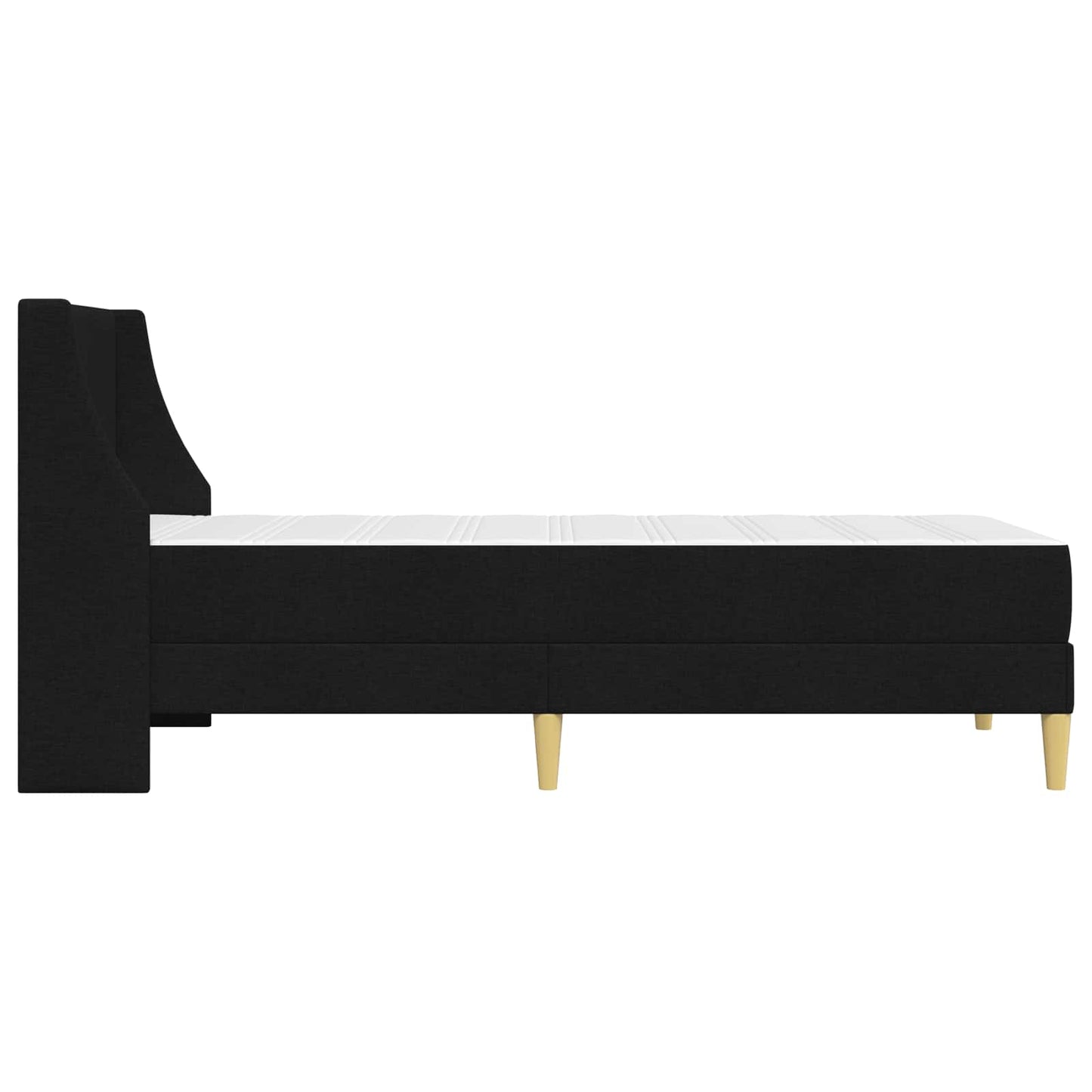 vidaXL Bed Frame with Mattress with Headboard Black 90 x 190 cm Fabric
