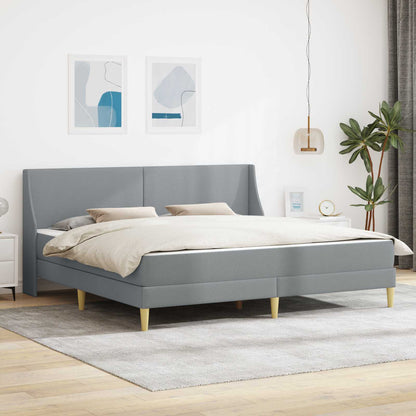 vidaXL Bed Frame with Mattress Light Grey 180 x 200 cm Fabric