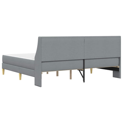 vidaXL Bed Frame with Mattress Light Grey 180 x 200 cm Fabric
