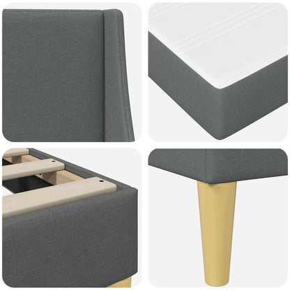 vidaXL Bed Frame with Mattress Dark Grey 180 x 200 cm Fabric