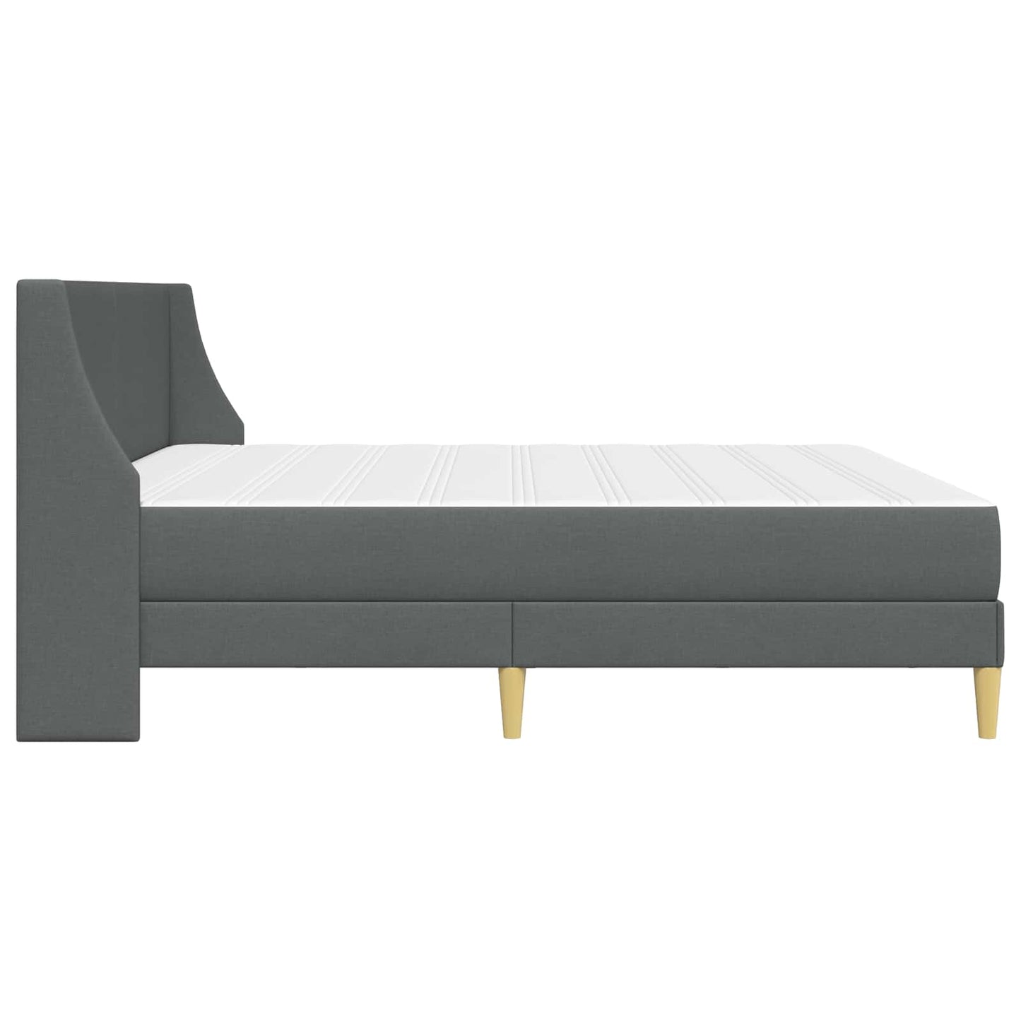 vidaXL Bed Frame with Mattress Dark Grey 180 x 200 cm Fabric