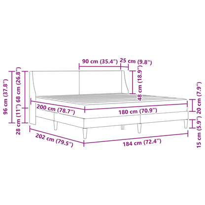 vidaXL Bed Frame with Mattress Dark Grey 180 x 200 cm Fabric