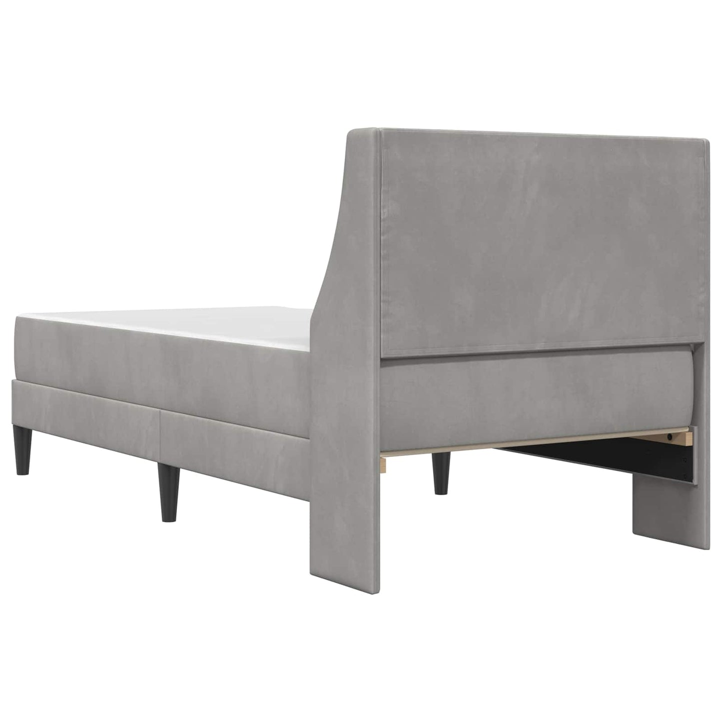 vidaXL Bed Frame with Mattress Light Grey 90 x 190 cm Velvet