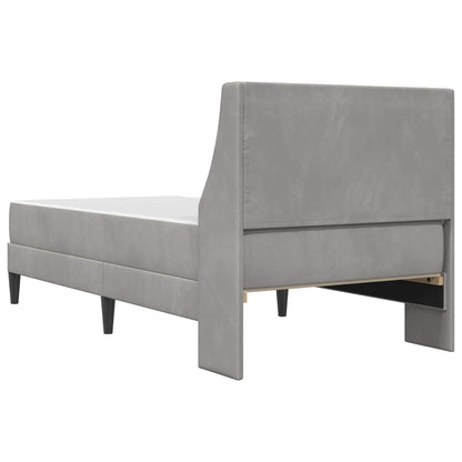 vidaXL Bed Frame with Mattress Light Grey 90 x 190 cm Velvet