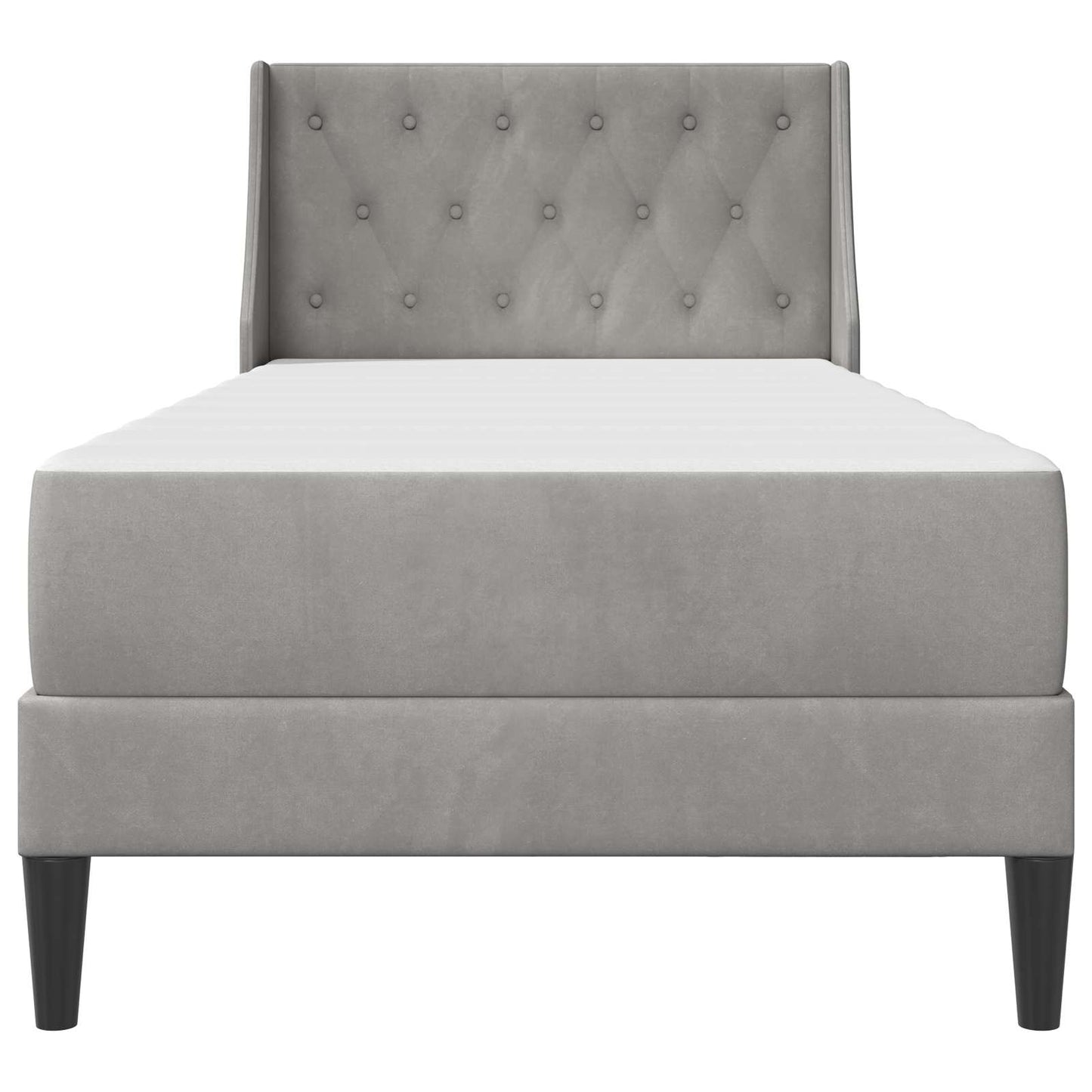 vidaXL Bed Frame with Mattress Light Grey 90 x 190 cm Velvet