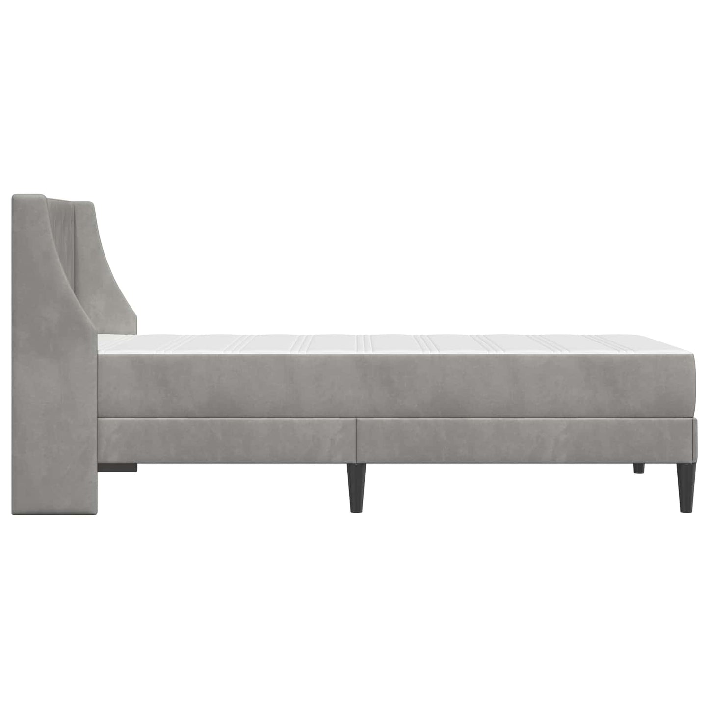 vidaXL Bed Frame with Mattress Light Grey 90 x 190 cm Velvet