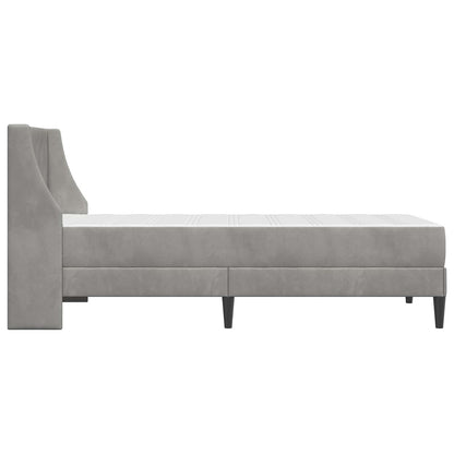 vidaXL Bed Frame with Mattress Light Grey 90 x 190 cm Velvet