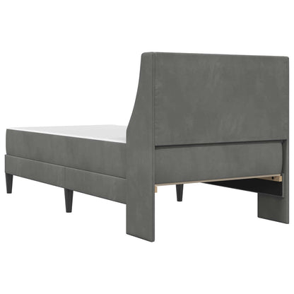 vidaXL Bed Frame with Mattress Dark Grey 90 x 190 cm Velvet