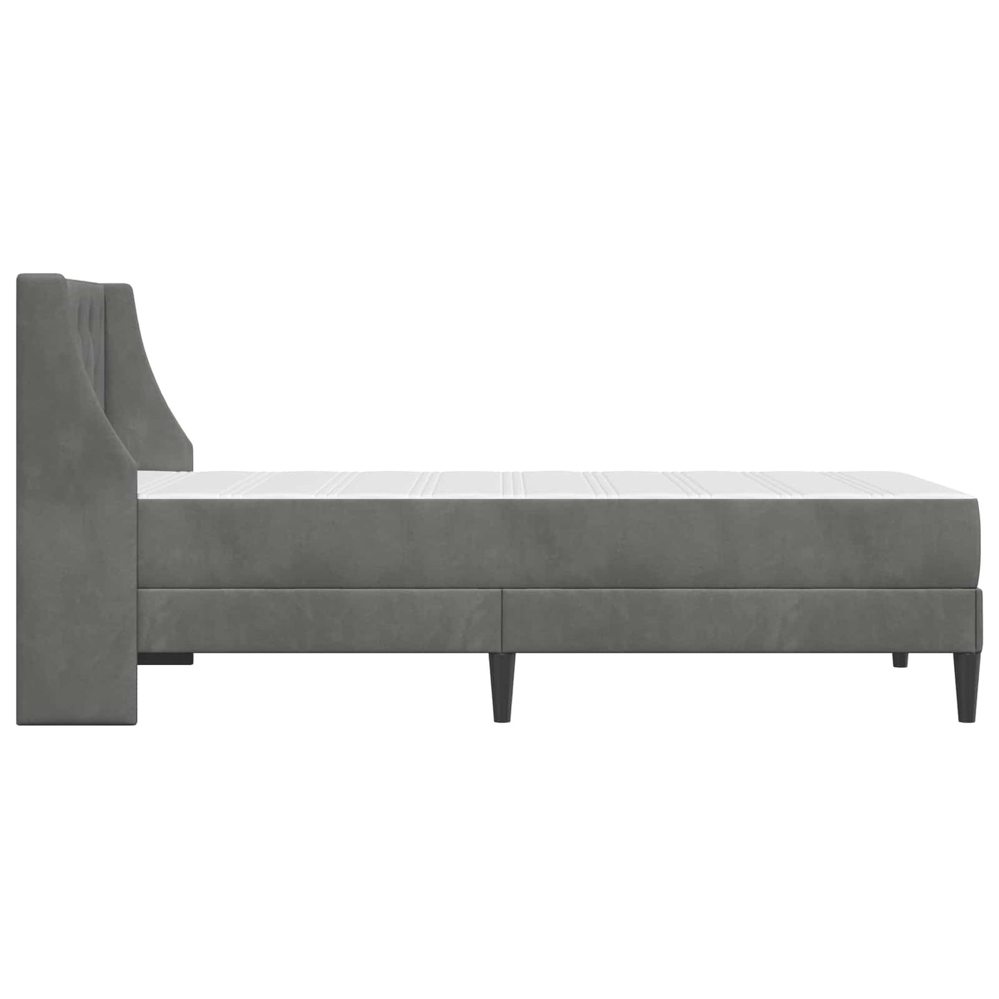 vidaXL Bed Frame with Mattress Dark Grey 90 x 190 cm Velvet