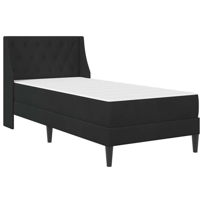 vidaXL Bed Frame with Mattress with Headboard Black 90 x 190 cm Velvet