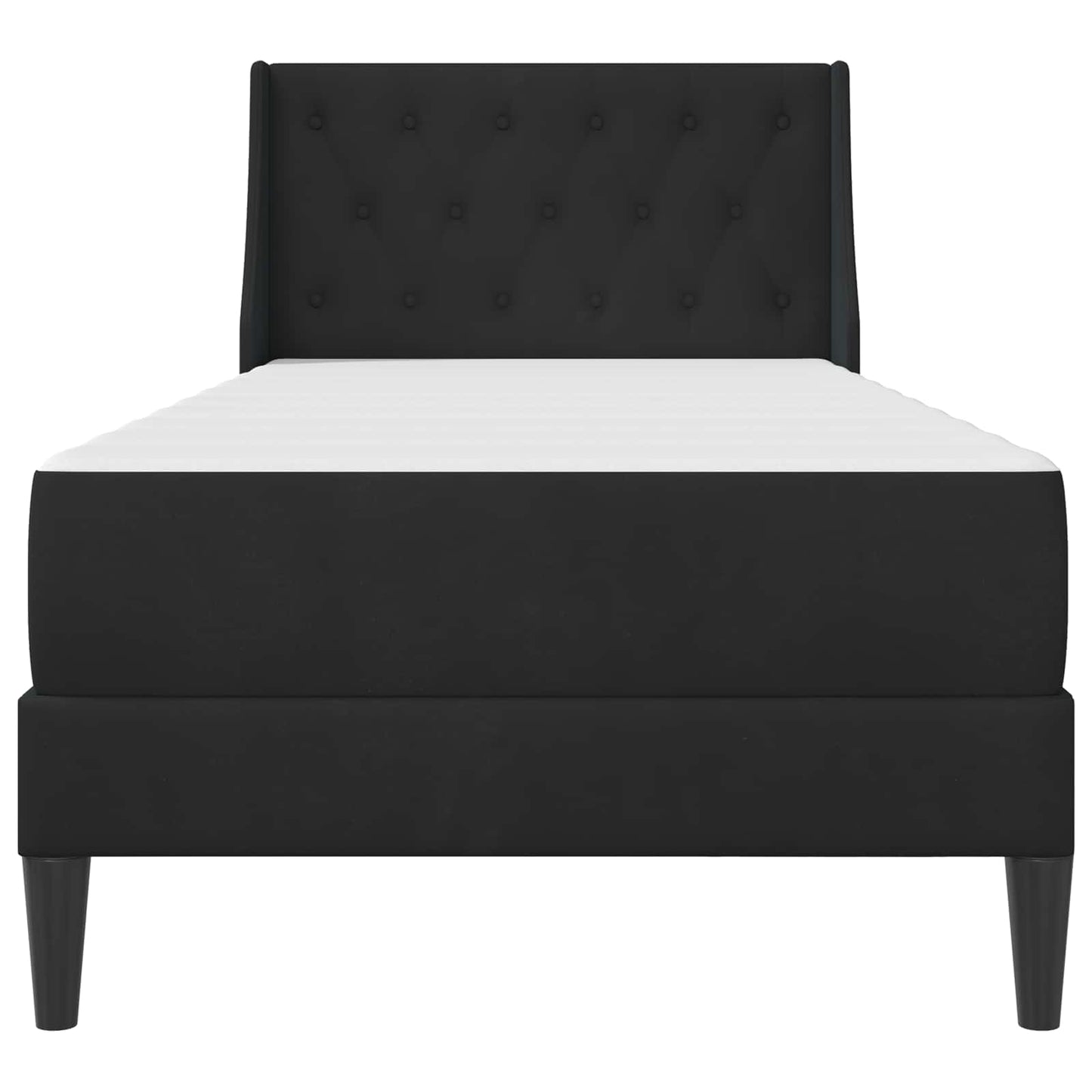 vidaXL Bed Frame with Mattress with Headboard Black 90 x 190 cm Velvet
